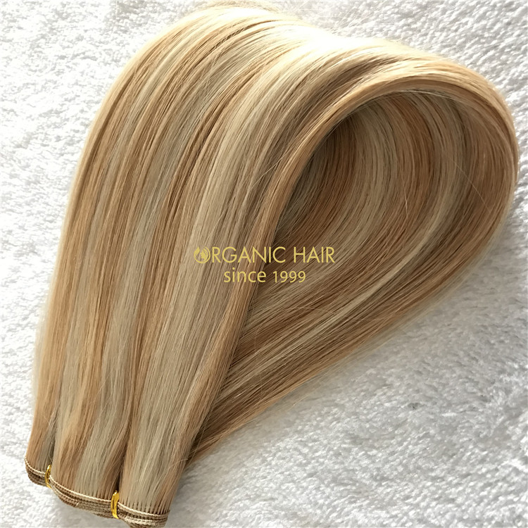 Human customized hand tied wefts Balayage #20/60 color X192